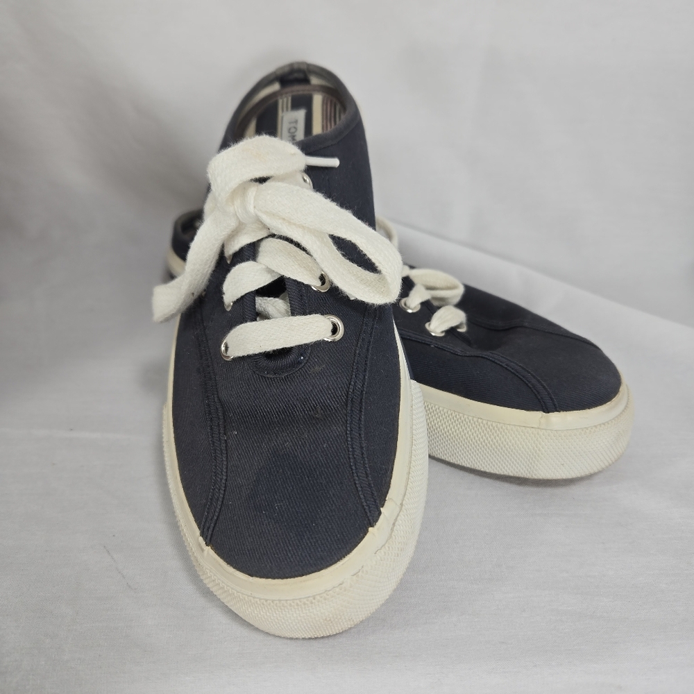 Tommy Hilfiger Womens 6 M Mule Sneakers Slip On Shoes Blue Canvas Lace Up No Box